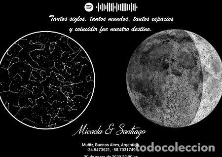 M&eacute;dailles th&eacute;matiques: mapa estelar doble lunar digital personalizalo a tu gusto