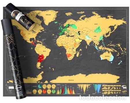 M&eacute;dailles th&eacute;matiques: mapa para raspar viaje mapamundi scratch deluxe 82x59 grande
