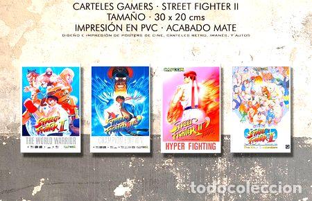 Medallas tem&aacute;ticas: posters street fighter combo gamer 4x juegos pvc 30x20 cm