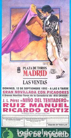 M&eacute;dailles th&eacute;matiques: afiche corrida de toros plaza de madrid toreros sept 1993
