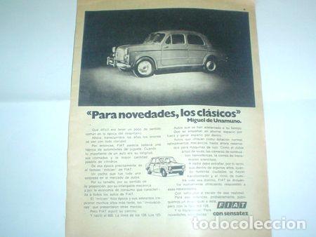 M&eacute;dailles th&eacute;matiques: publicidad 1974 fiat con sensatez 110 128 automovil auto