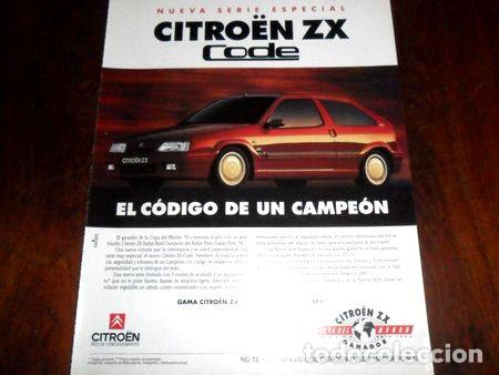 M&eacute;dailles th&eacute;matiques: publicidad 1994 automovil citroen zx code serie especial