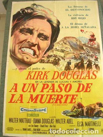 M&eacute;dailles th&eacute;matiques: antiguo afiche cine a un paso de la muerte 1955 kirk douglas