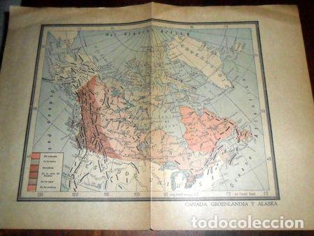 Thematic medals: antiguo mapa plano canada groenlandia alaska floreal rossi