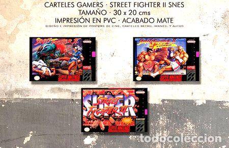 Medallas tem&aacute;ticas: posters street fighter combo gamer 3x juegos snes 30x20 cm