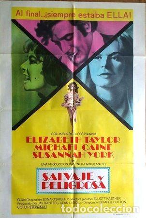 Medalhas tem&aacute;ticas: antiguo afiche poster original d cine salvaje y peligrosa
