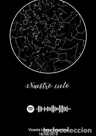 Medallas tem&aacute;ticas: mapa estelar digital con cancion de spotify ideal sublimar - Foto 1