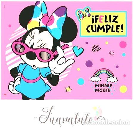 Medallas tem&aacute;ticas: afiche feliz cumple 40 x 54 cm minnie cotillon cumpleanos