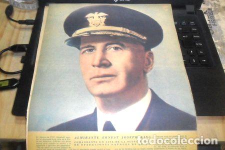 Medallas tem&aacute;ticas: almirante ernest j king 1945 guerra poster lamina 24x32