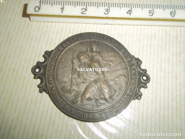 Medalhas tem&aacute;ticas: PLACA SINDICATO TRANSPORTES TENERIFE.FIESTAS 1950.SAN CRISTOBAL TE PROTEGE.CANARIAS.DIFICIL