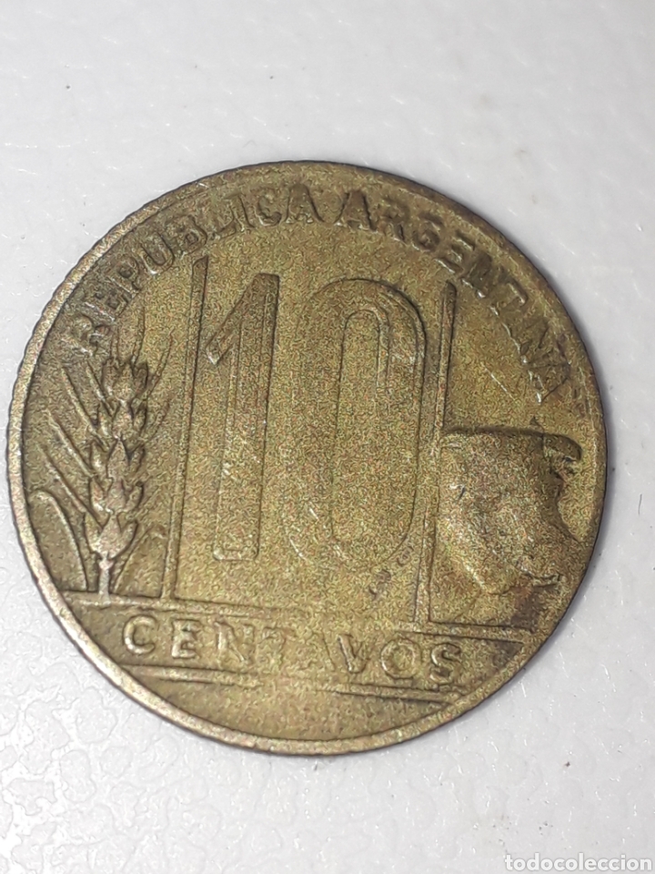 Medallas tem&aacute;ticas: REPUBLICA ARGENTINA.10 CENTAVOS 1947. - Foto 3