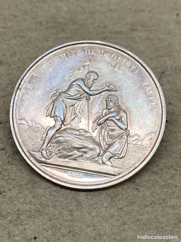 Medalhas tem&aacute;ticas: Medalla de plata Johannes der T&auml;ufer 1970 religiosa
