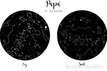 Medallas tem&aacute;ticas: mapa estelar dia del padre madre personalizado 2 hijos