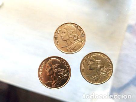 Medallas tem&aacute;ticas: 3 monedas 5 centimes nuevo franco frances 19698396