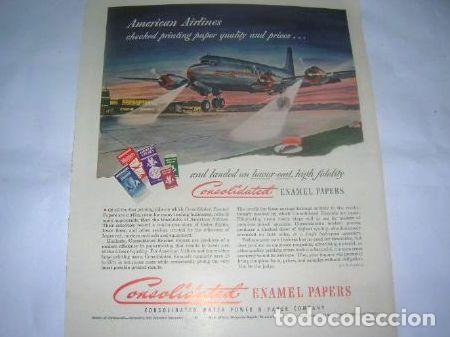 Medallas tem&aacute;ticas: poster publicidad 1950 consolidated american airlines 26x33 Ed. 950