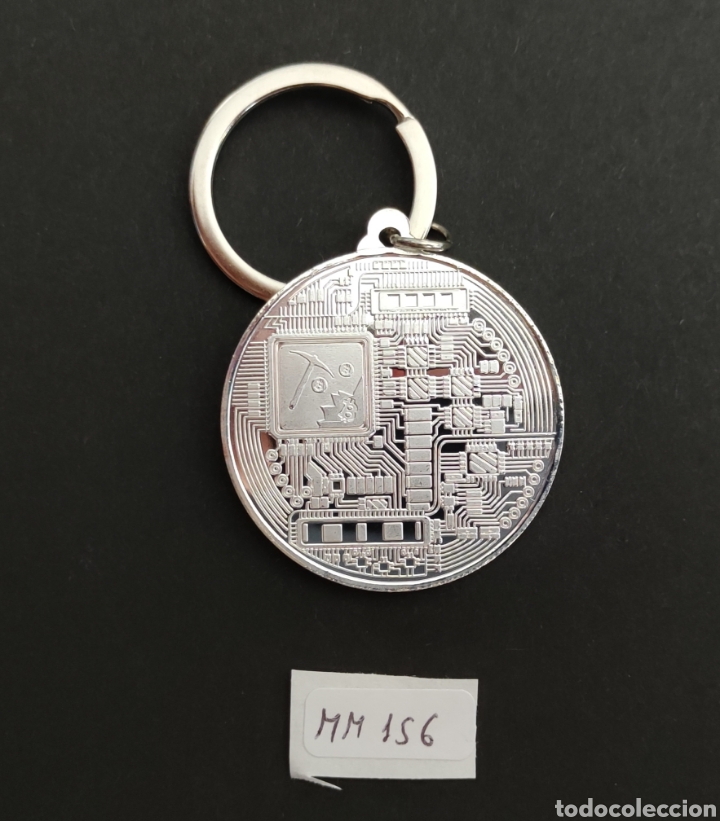 Medallas tem&aacute;ticas: Moneda llavero Bitcoin. Plateado. - Foto 2