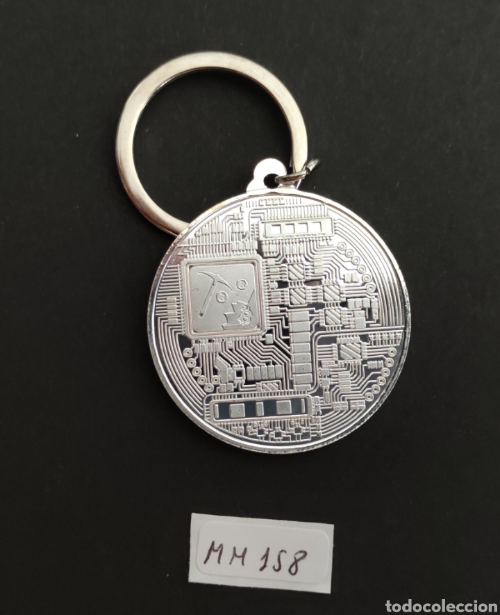 Medallas tem&aacute;ticas: Moneda llavero Bitcoin. Plateado. - Foto 2