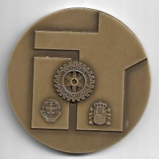 Medallas temáticas: ANTIGUA MEDALLA LUSO ESPAÑOLA DE BRONCE MONTEGORDO-ALGARVE DE 1989, 8 CM DE DIAMETRO