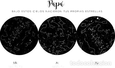 Medalhas tem&aacute;ticas: mapa estelar dia del padre madre personalizado 3 hijos