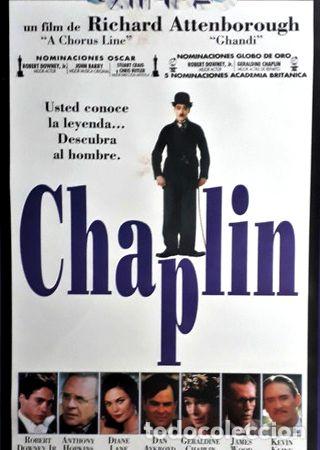 Medallas tem&aacute;ticas: chaplin robert downey jr afiche original gativideo 1992