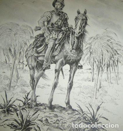 Medallas tem&aacute;ticas: lamina de e marenco conquistador espanol siglo xvii