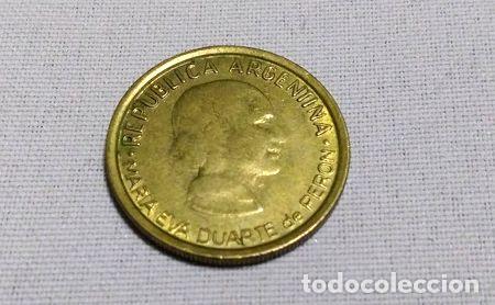 Medalhas tem&aacute;ticas: moneda de 50 centavos 1997 eva duarte de peron voto femenino