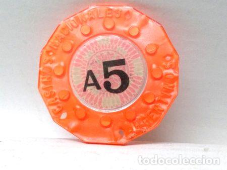 Medalhas tem&aacute;ticas: ficha de casinos nacionales argentinos a 5 antigua