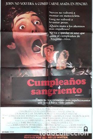 Medalhas tem&aacute;ticas: cumpleanos sangriento afiche cine melissa sue anderson terro