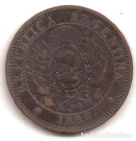Medalhas tem&aacute;ticas: 2 centavos de patacon ano 1885 antigua moneda cobre linda