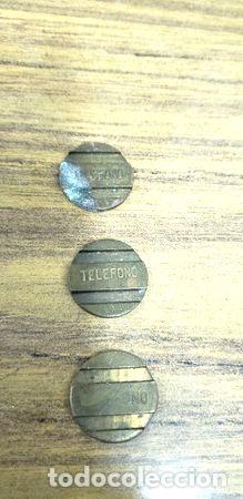 Medalhas tem&aacute;ticas: lote de 3 fichas monedas de telefono antiguas entel cospel