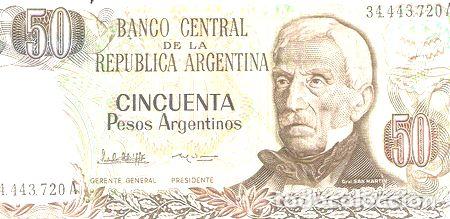 Medaglie tematiche: billete de 50 pesos argentinaley 18188 serie a