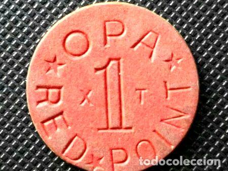 Medallas tem&aacute;ticas: usa opa ficha de racion de comida 2da guerra 1942