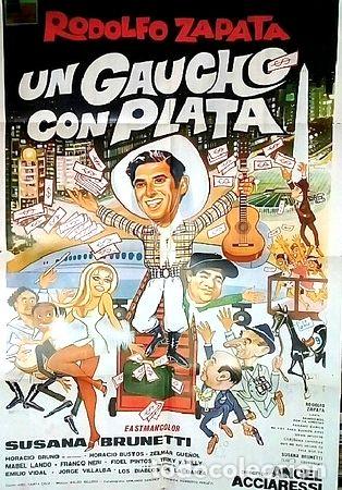 Medallas tem&aacute;ticas: un gaucho con plata poster pelicula afiche cine original