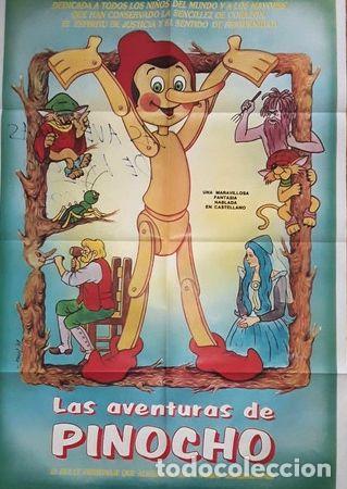 Thematische Medaillen: afiche cine las aventuras de pinocho dibujos animados retro