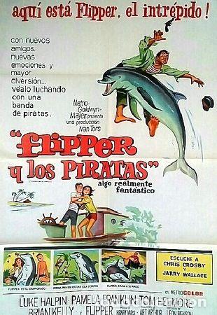 Medallas tem&aacute;ticas: flipper y los piratas afiche cine original