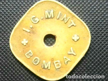 Medallas tem&aacute;ticas: ficha de racion de comida ig india bombay 10 paisa 194050
