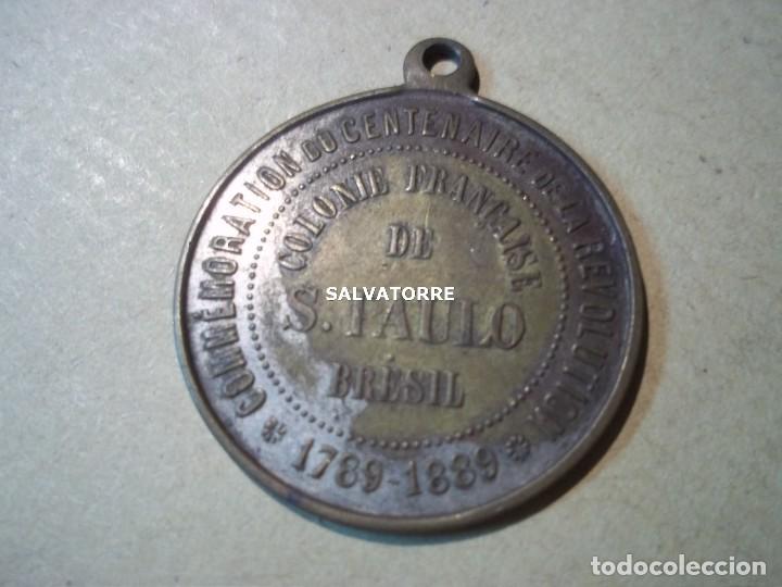 Thematische Medaillen: COLONIE FRANCAISE DE SAO PAULO.BRASIL.1889.BRESIL.COMMEMORATION CENTENAIRE DE REVOLUTION