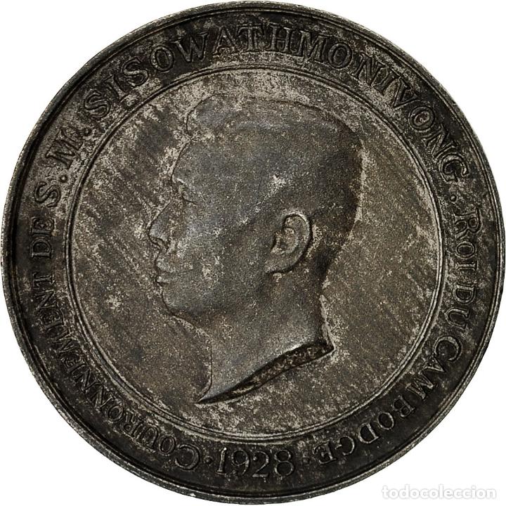 Medalhas tem&aacute;ticas: [#482663] Camboya, medalla, Couronnement S.M. Monivong, 1928, EBC, Plata, Lecompte:142