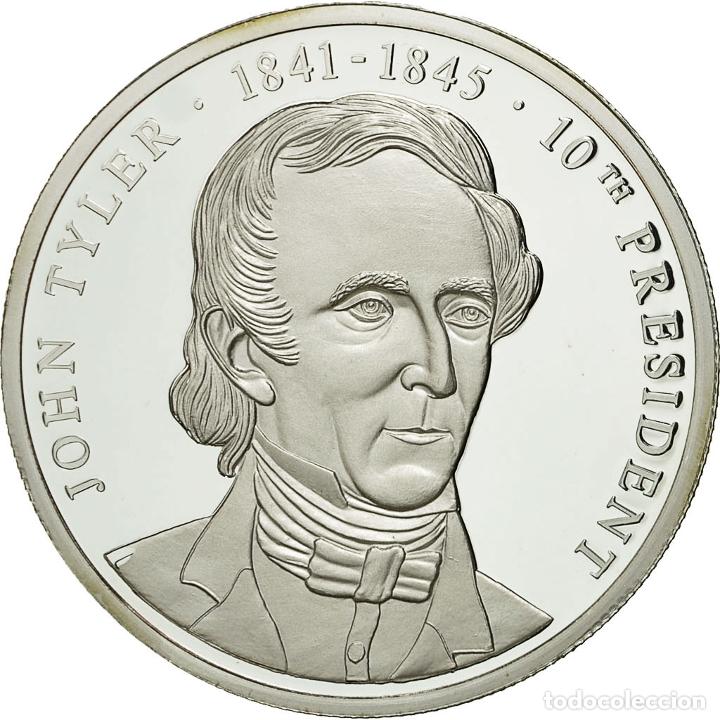 Medalhas tem&aacute;ticas: [#554649] Estados Unidos de Am&eacute;rica, medalla, Les Pr&eacute;sidents des Etats-Unis, J. Tyler