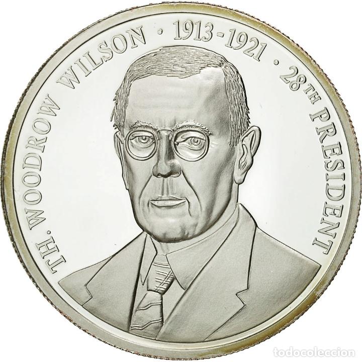 Medalhas tem&aacute;ticas: [#554652] Estados Unidos de Am&eacute;rica, medalla, Les Pr&eacute;sidents des Etats-Unis, T. Wilson