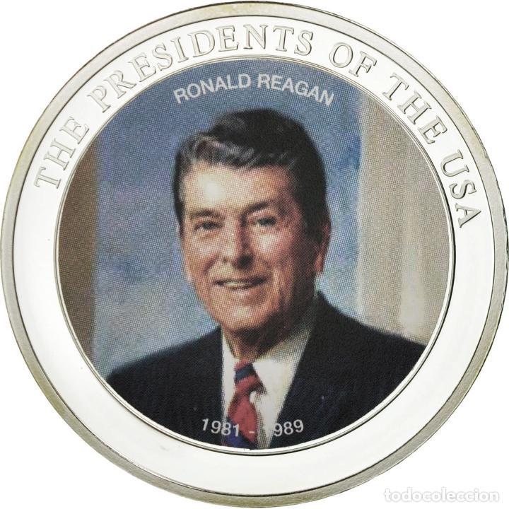 Thematic medals: [#555085] Estados Unidos de Am&eacute;rica, medalla, Les Pr&eacute;sidents des Etats-Unis, Ronald