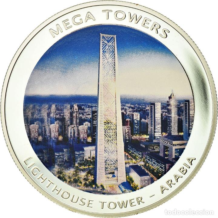 Thematic medals: [#685951] Mozambique, medalla, Mega towers - Lighthouse tower - Arabia, Arts & Culture