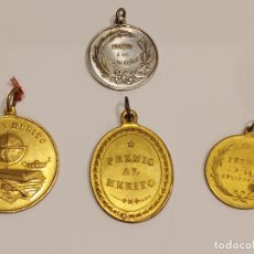 Medallas temáticas: 4 CURIOSAS MEDALLAS PREMIO A LA APLICACIÓN / AÑOS 50-60 / MUY BUEN ESTADO. VER FOTOS.