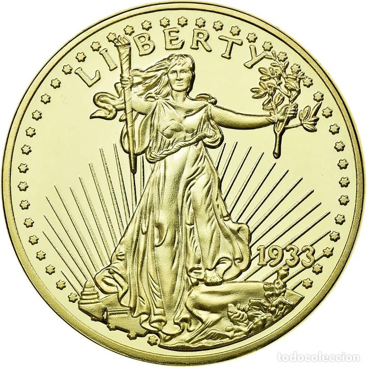 Thematic medals: [#710705] Estados Unidos de Am&eacute;rica, medalla, Reproduction Twenty Dollars Liberty, FDC