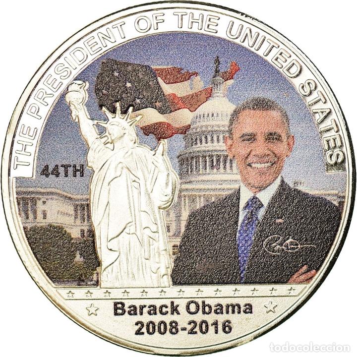 Thematic medals: [#714023] Estados Unidos de Am&eacute;rica, medalla, Les Pr&eacute;sidents des Etats-Unis, Barack