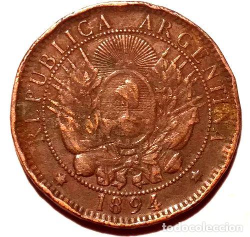 Medallas tem&aacute;ticas: 2 centavos 1894 fecha normal - Foto 1