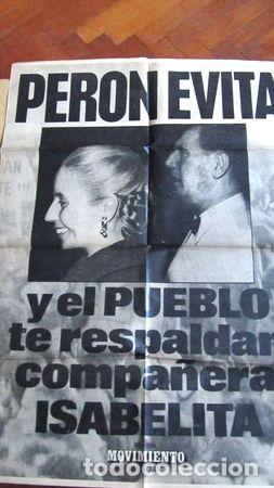 Medalhas tem&aacute;ticas: poster peron y evita apoyo a isabelita