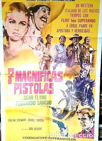 M&eacute;dailles th&eacute;matiques: 7 magnificas pistolas pelicula afiche cine original