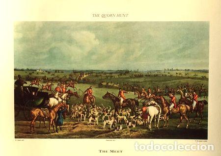 M&eacute;dailles th&eacute;matiques: reproduccion grabado 1835 the quorn hunt the meet 30 x 40 cm