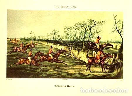 M&eacute;dailles th&eacute;matiques: lamina grabado de 1835 the quorn hunt snob is beat 30x40 cm Ed. 835